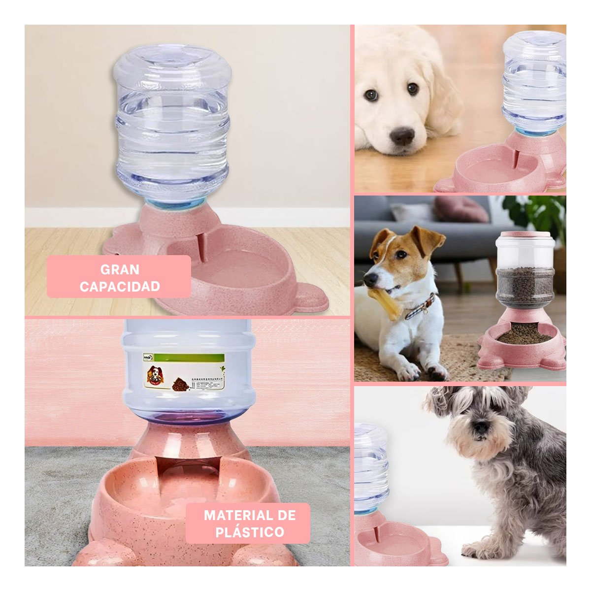ARTICULO PARA PERRO PLOMO CIRCULAR CON BIDON PLASTICO ROSADO Y+POST IT - 1