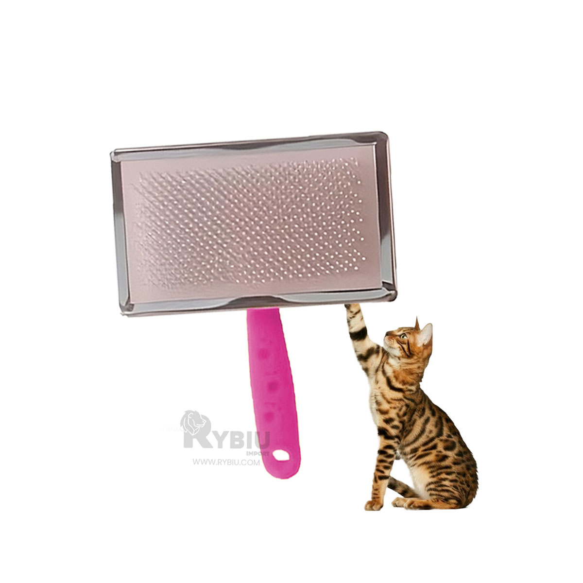 PEINETA PERROS Y GATOS RYBIU EN TALLA XL FUCSIA + BANDERITAS ADHESIVAS - 4