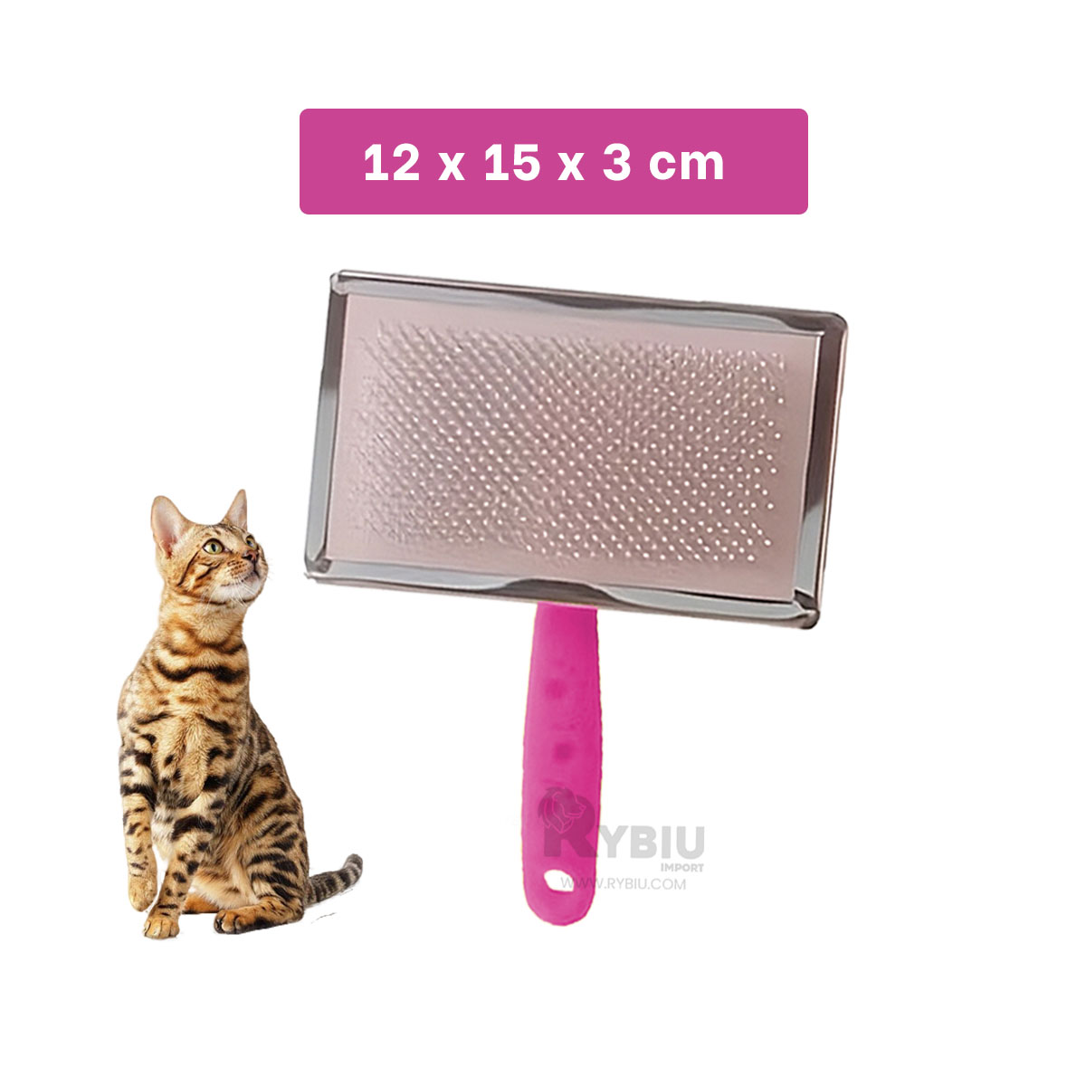 PEINETA PERROS Y GATOS RYBIU EN TALLA XL FUCSIA + BANDERITAS ADHESIVAS - 5