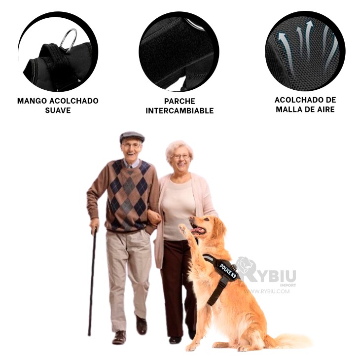 CORREA PERROS MA30980 RYBIU ASA TALLA XL EN NEGRO + ENVOLTORIO REGALO - 4