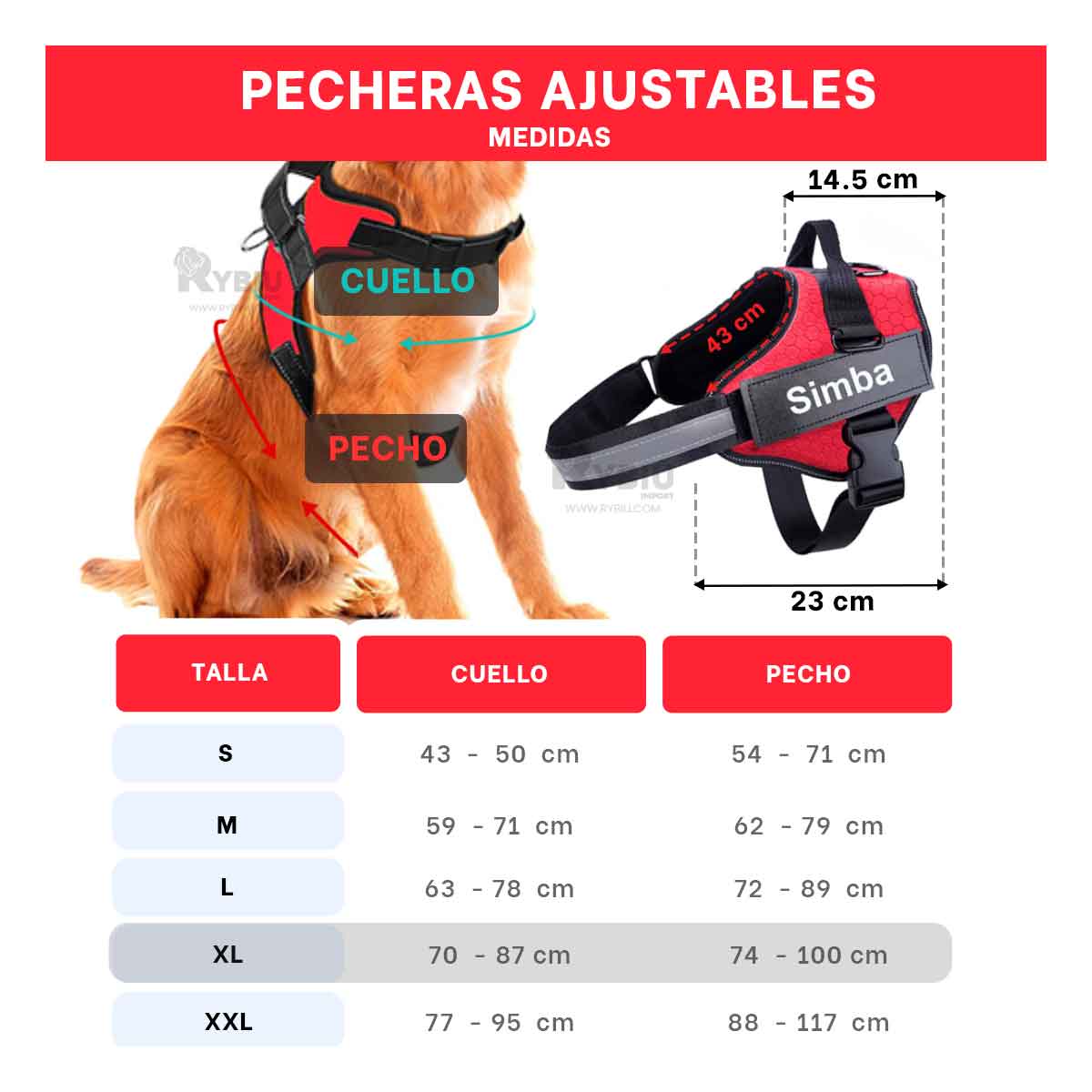 CORREA PERROS MA30983 RYBIU RESISTENTE ROJO XL + GIFT MINIAGENDA - 5