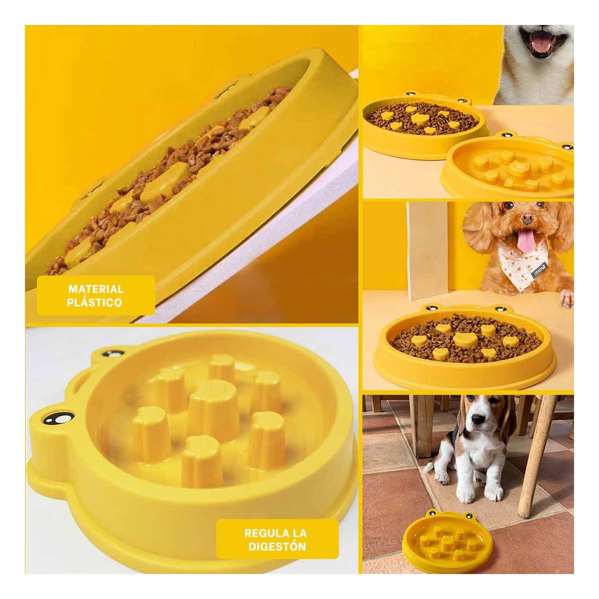 TAZON PET ANTIESTRES TIPO RANA AMARILLO LIGERO Y PRACTICO - 5