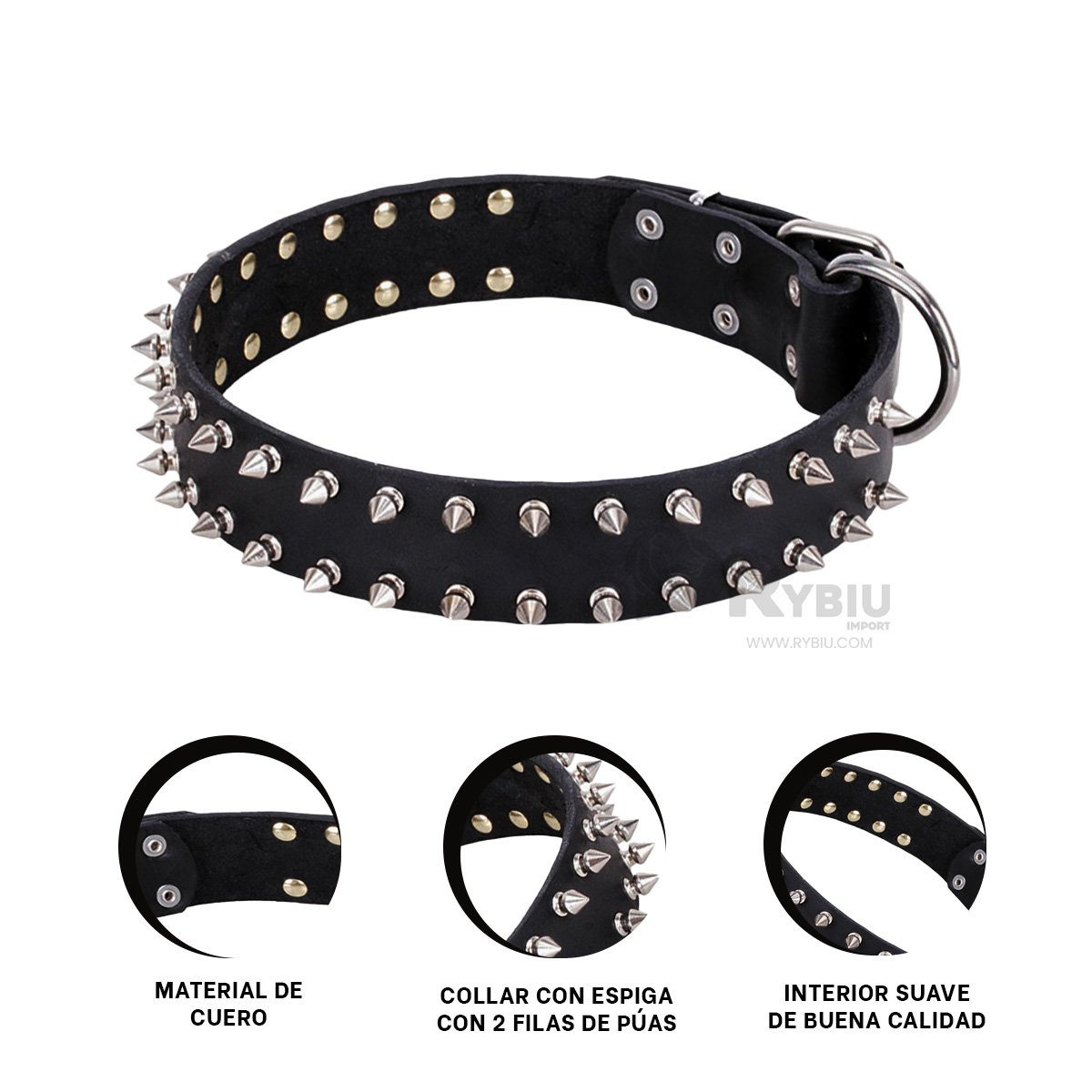 CADENA PERROS MA31059 RYBIU FACIL PET NEGRO TALLA XL + REGALO LIGAS PEINAR - 1