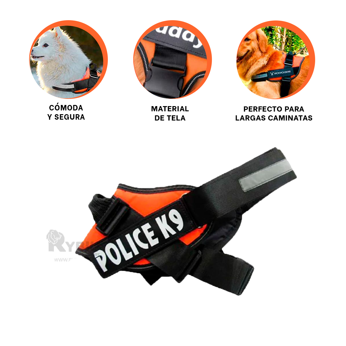 ARNÉS PERROS MA30986 RYBIU SEGURIDAD EN ANARANJADO XXL + REGALO AGENDITA - 1