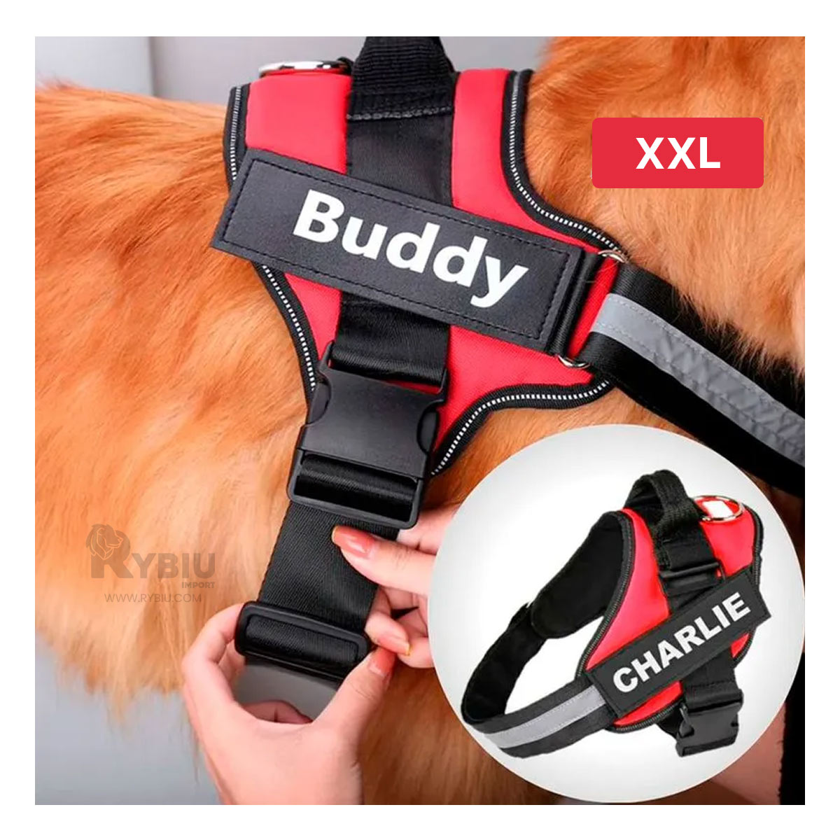 ARNÉS PERROS MA30990 RYBIU PET COMODO Y AJUSTABLE XXL EN ROJO + GIFT MINIAGENDA - 1