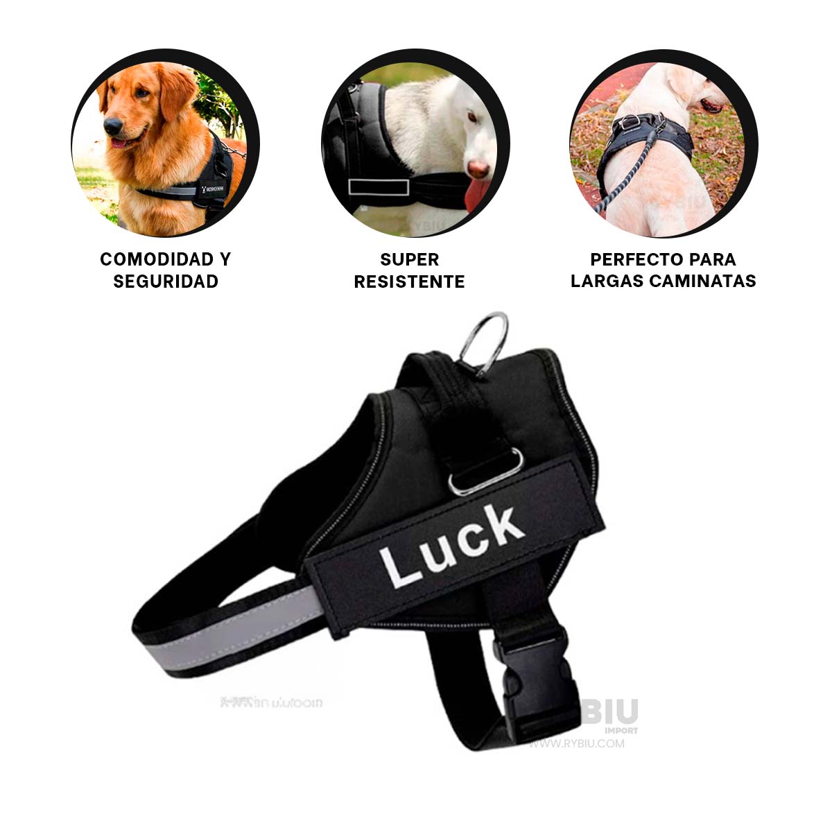 ARNÉS PERROS MA30987 RYBIU FACIL LIBERACION EN NEGRO TALLA XXL + GIFT STICKERS - 4