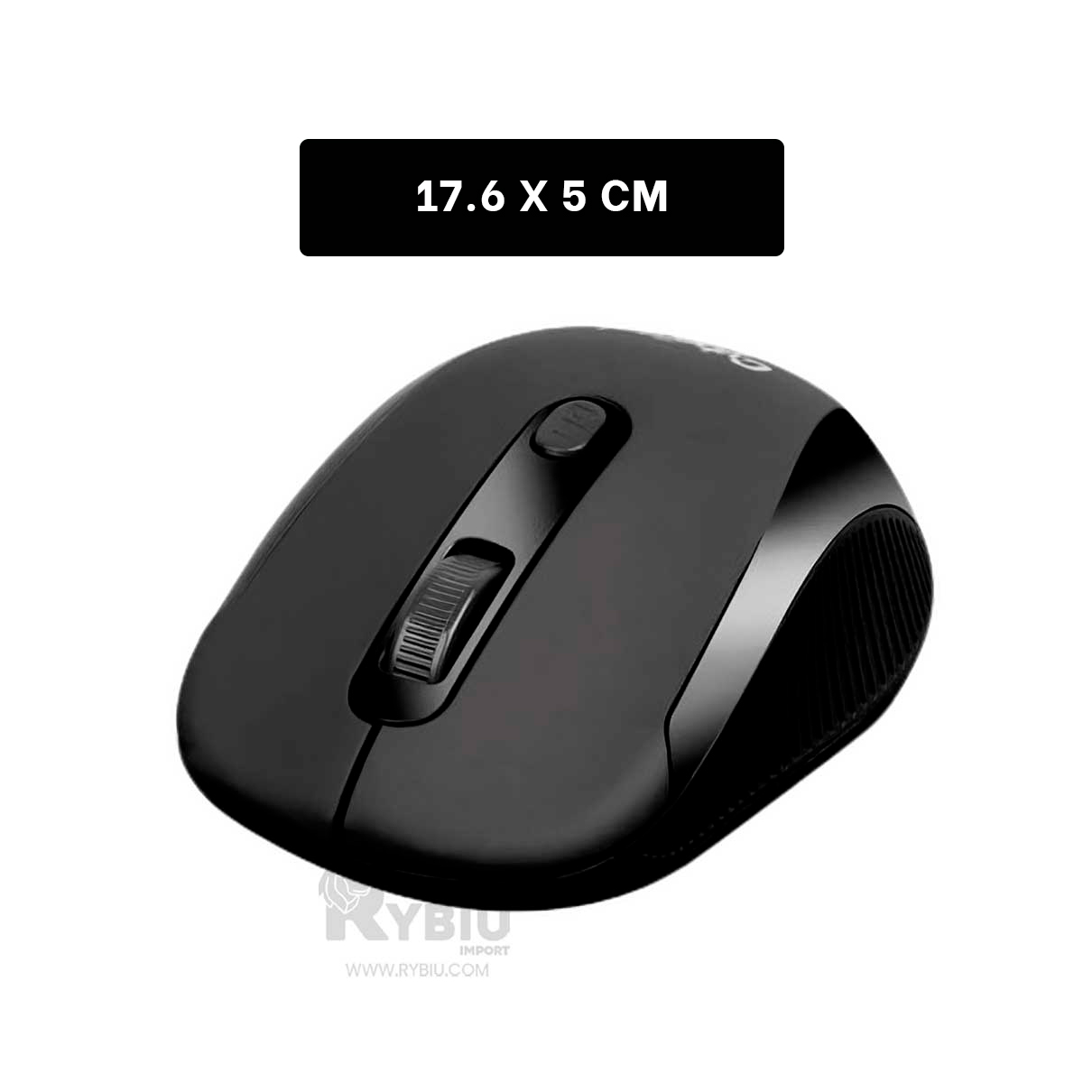 MOUSE INALÁMBRICO RYBIU MODERNO Y DINAMICO M207 NEGRO + PAPEL REGALO - 5