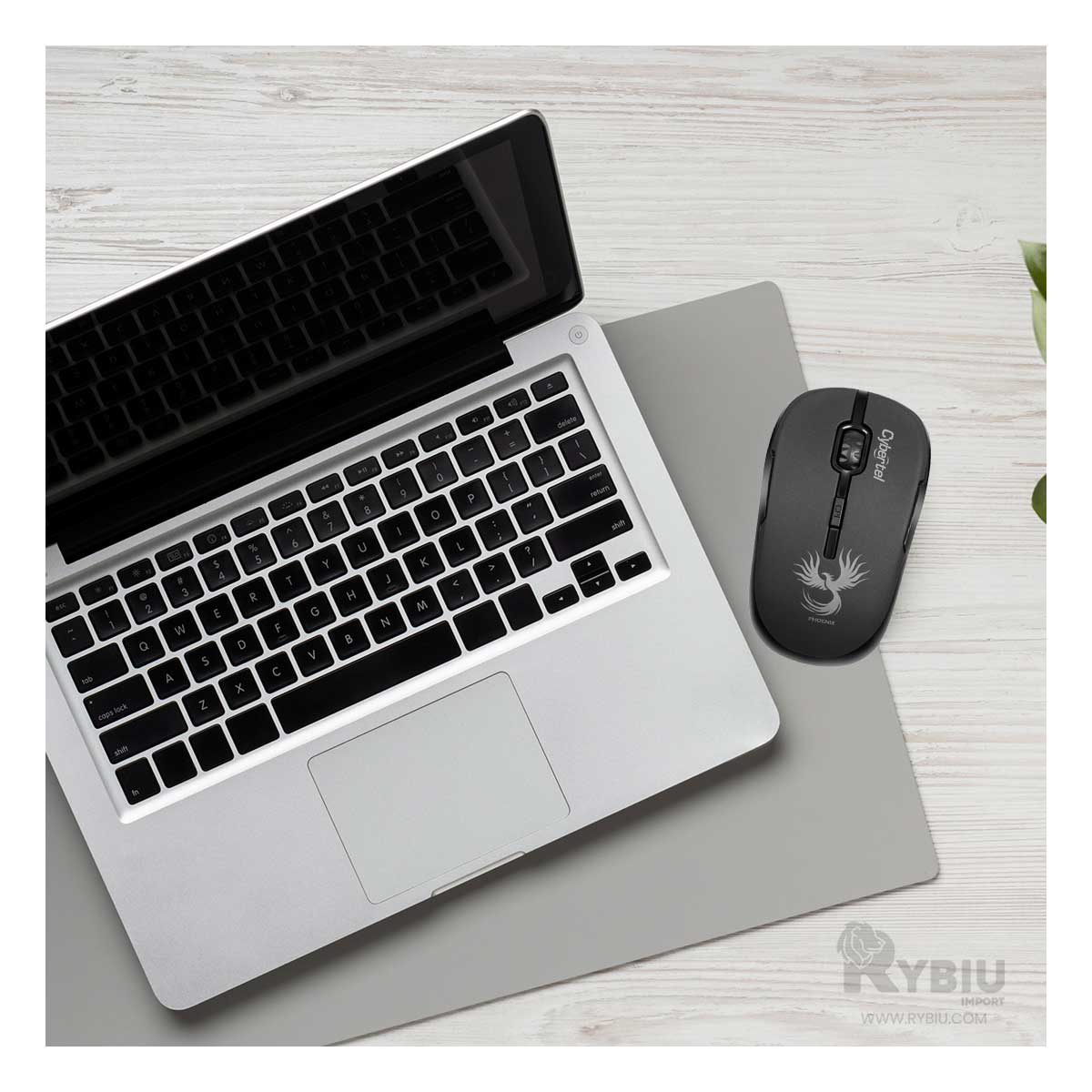 CURSOR INALÁMBRICO RYBIU ELEGANTE M700X TONO NEGRO + BANDERITAS ADHESIVAS - 2