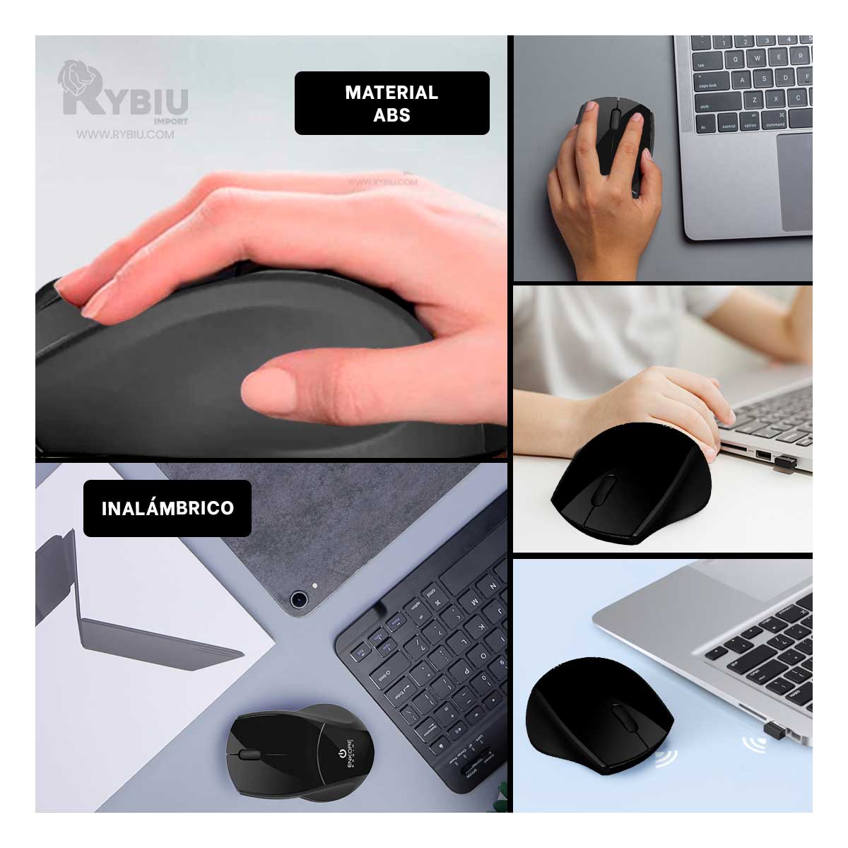 PUNTERO INALÁMBRICO RYBIU SENSIBLE PC EKM200 NEGRO + GIFT MINIAGENDA - 1