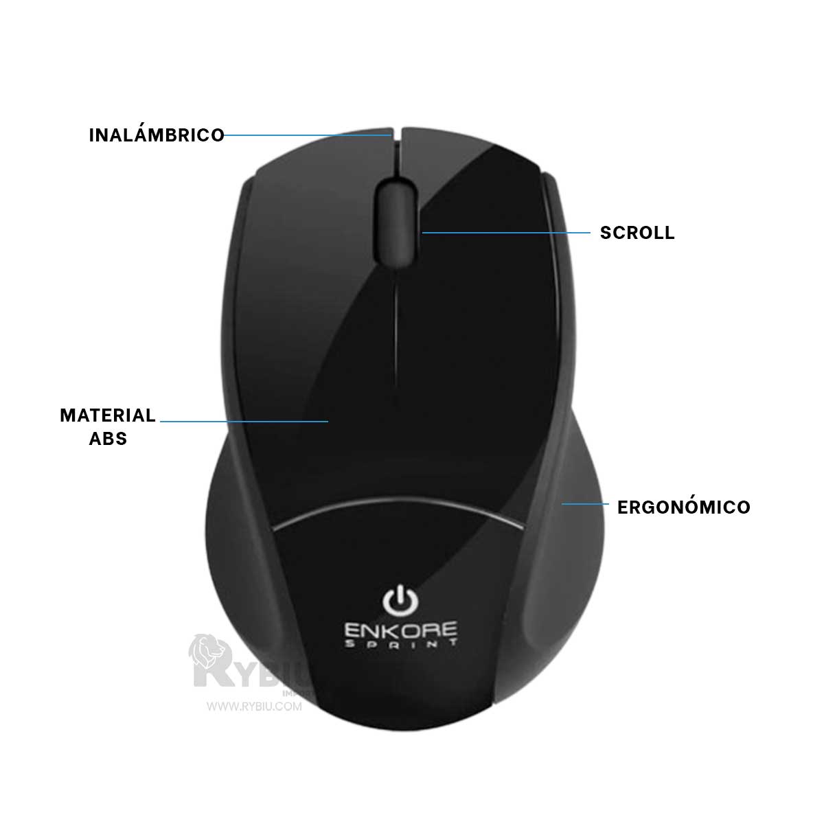 PUNTERO INALÁMBRICO RYBIU SENSIBLE PC EKM200 NEGRO + GIFT MINIAGENDA - 2
