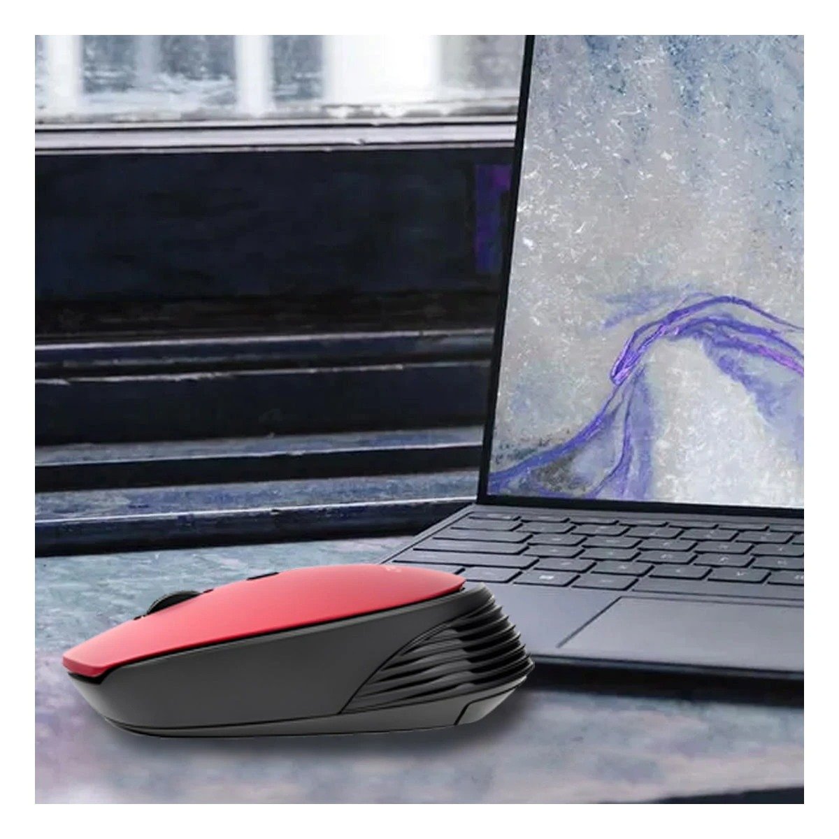 MOUSE INALÁMBRICO RYBIU VERSÁTIL CON CONEXIÓN USB M312 ROJO + PAPEL REGALO - 3