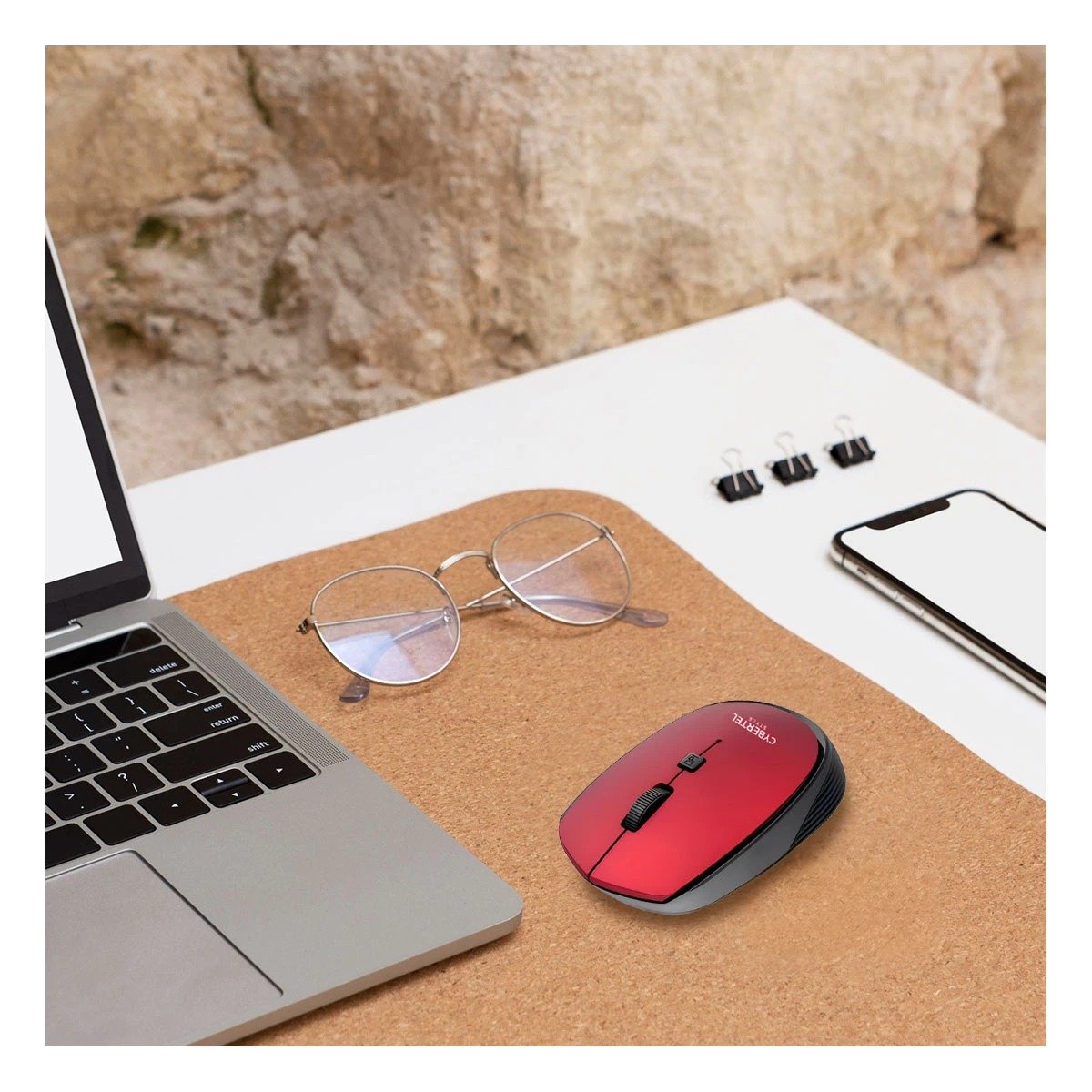 MOUSE INALÁMBRICO RYBIU VERSÁTIL CON CONEXIÓN USB M312 ROJO + PAPEL REGALO - 5