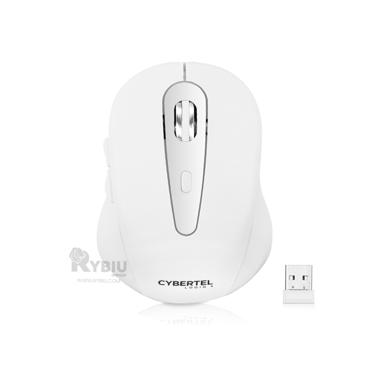 PUNTERO INALÁMBRICO RYBIU COMPACTO Y VERSÁTIL M307 BLANCO + REGALO STICKERS - 2