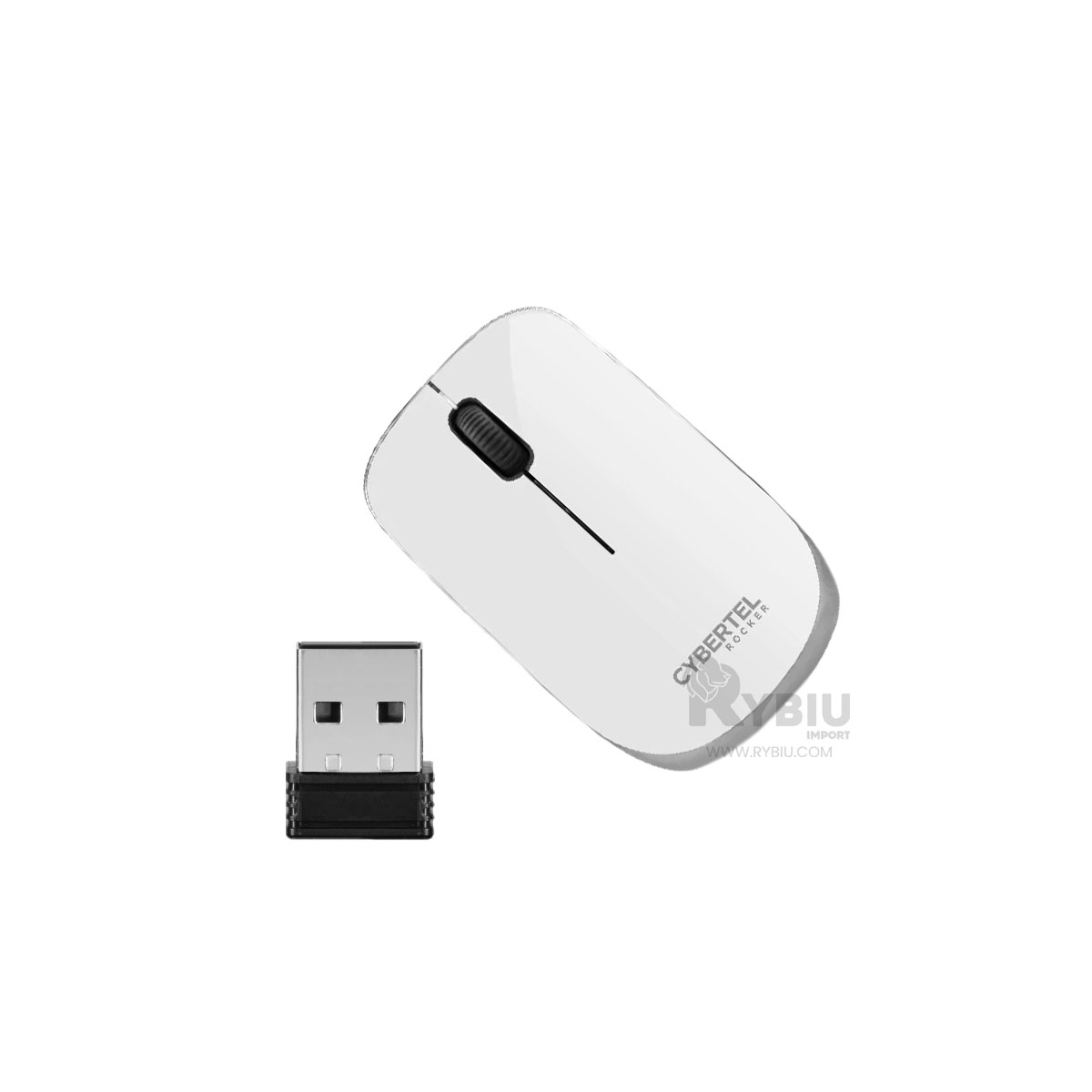 CURSOR INALÁMBRICO RYBIU MODERNO M302W BLANCO + REGALO LIGAS PEINAR - 2