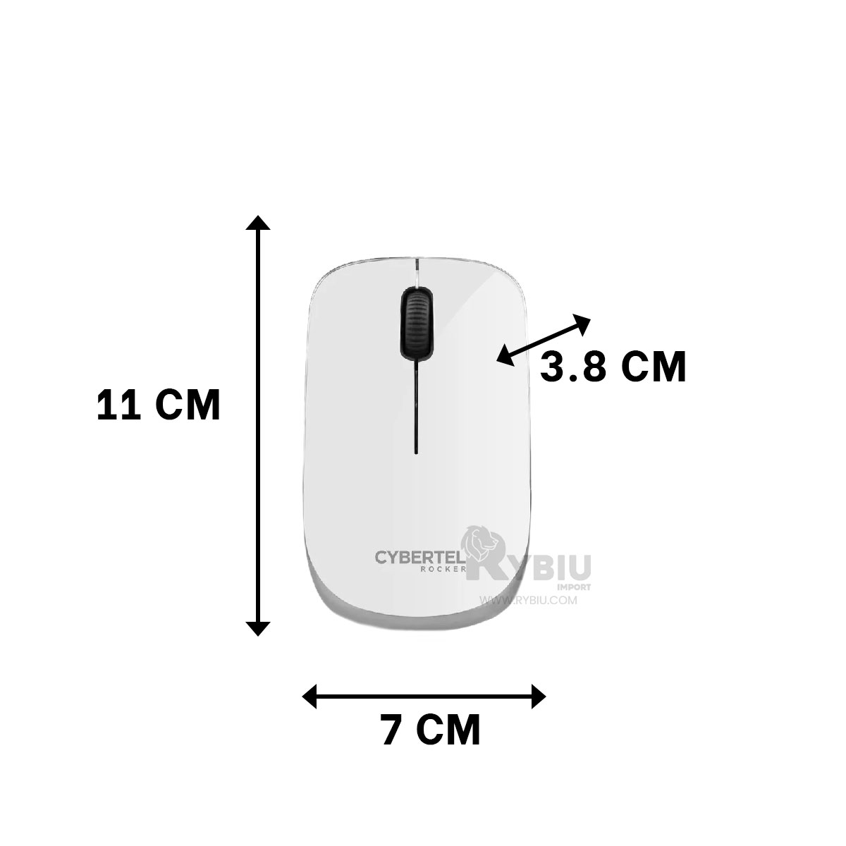CURSOR INALÁMBRICO RYBIU MODERNO M302W BLANCO + REGALO LIGAS PEINAR - 5