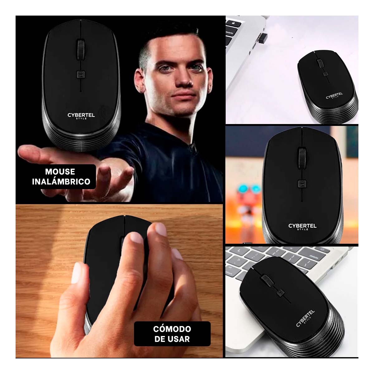 PUNTERO INALÁMBRICO RYBIU ESTILIZADO Y EFICIENTE M312 NEGRO + GIFT STICKERS - 4