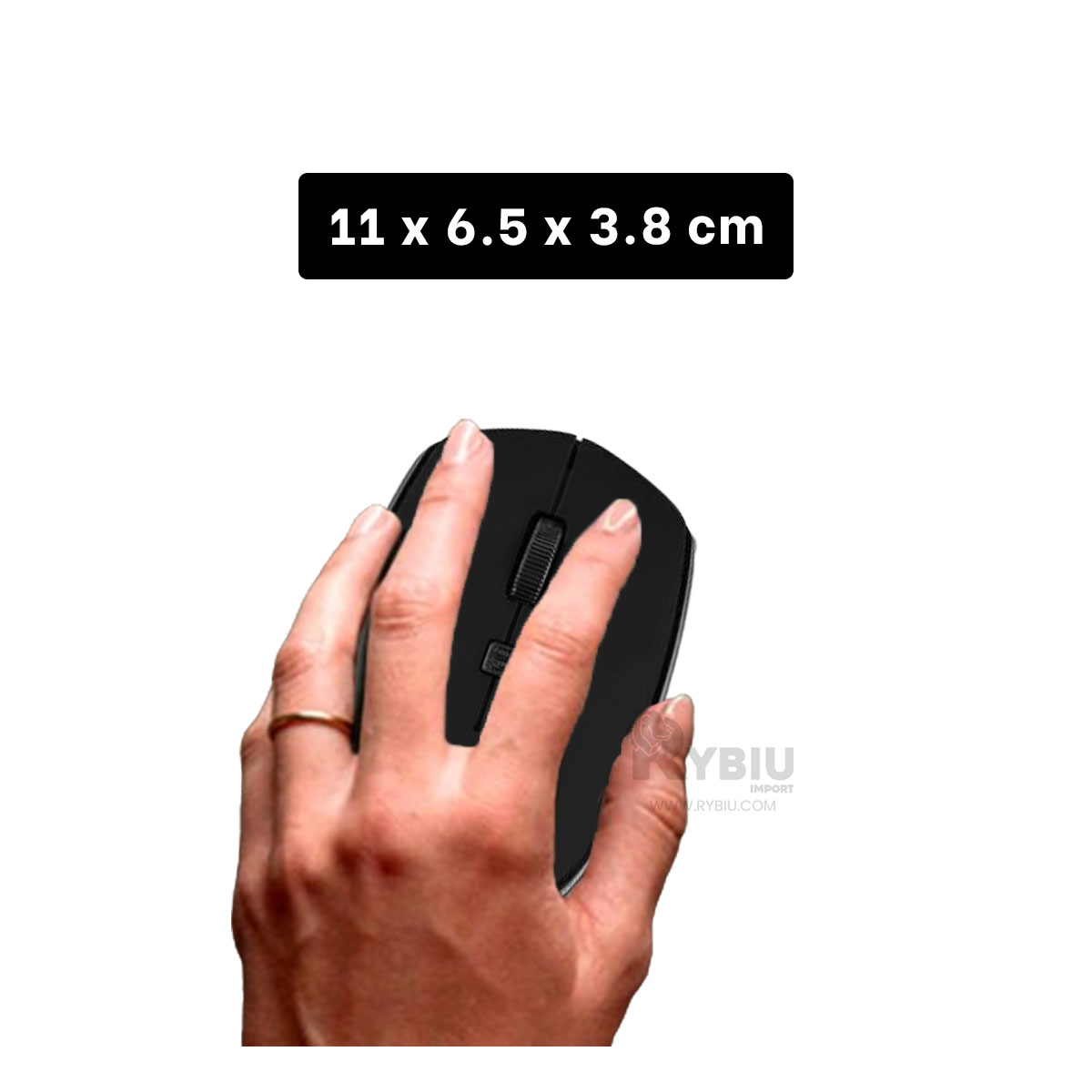PUNTERO INALÁMBRICO RYBIU ESTILIZADO Y EFICIENTE M312 NEGRO + GIFT STICKERS - 5
