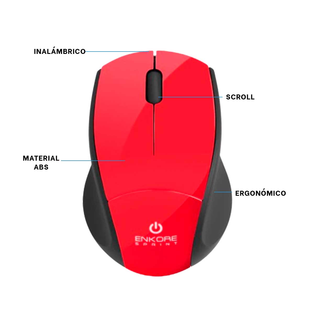 PUNTERO INALÁMBRICO RYBIU SENSIBLE PC EKM200 ROJO + GIFT MINIAGENDA - 3