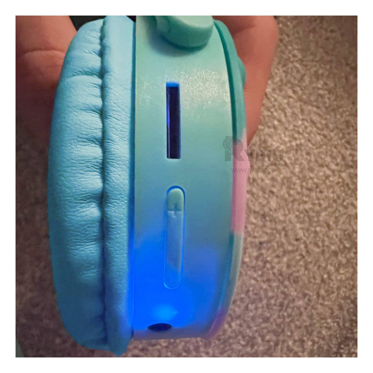 AUDÍFONOS RYBIU INALÁMBRICO ERGONOMICOS EN VERDE AGUA + PAPEL REGALO - 1