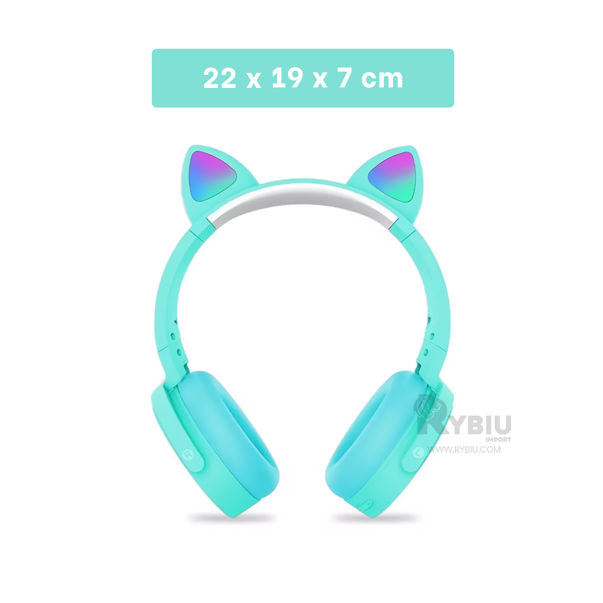 AUDÍFONOS RYBIU INALÁMBRICO ERGONOMICOS EN VERDE AGUA + PAPEL REGALO - 5