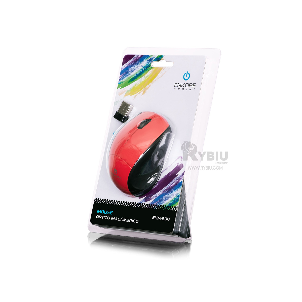 RATÓN INALÁMBRICO RYBIU CONFORTABLE EL TRABAJO M312 ROJO + GIFT STICKERS - 2