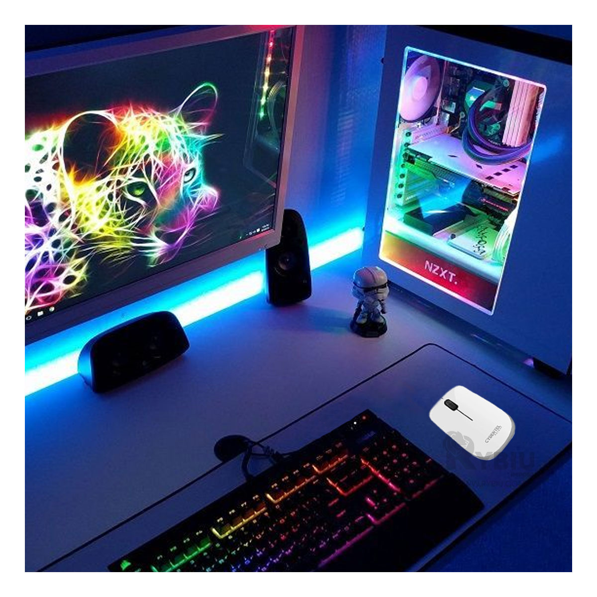 MOUSE INALÁMBRICO RYBIU EFICIENTE SETUP M302W BLANCO + PAPEL REGALO - 1