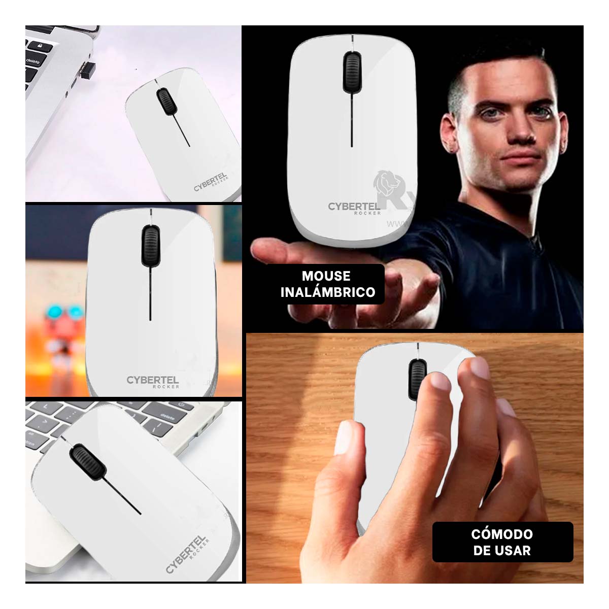 MOUSE INALÁMBRICO RYBIU EFICIENTE SETUP M302W BLANCO + PAPEL REGALO - 4