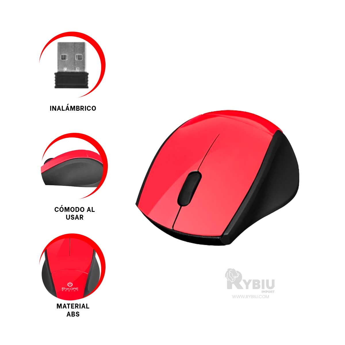 PUNTERO INALÁMBRICO RYBIU ELECTRÓNICO Y LIGERO EKM200ROJO + REGALO AGENDITA - 3