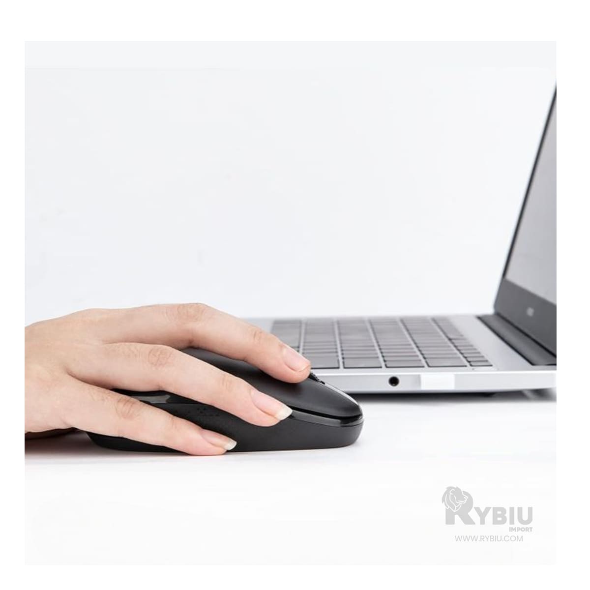 PUNTERO INALÁMBRICO RYBIU COMPACTO Y VERSÁTIL M207 NEGRO + REGALO STICKERS - 1