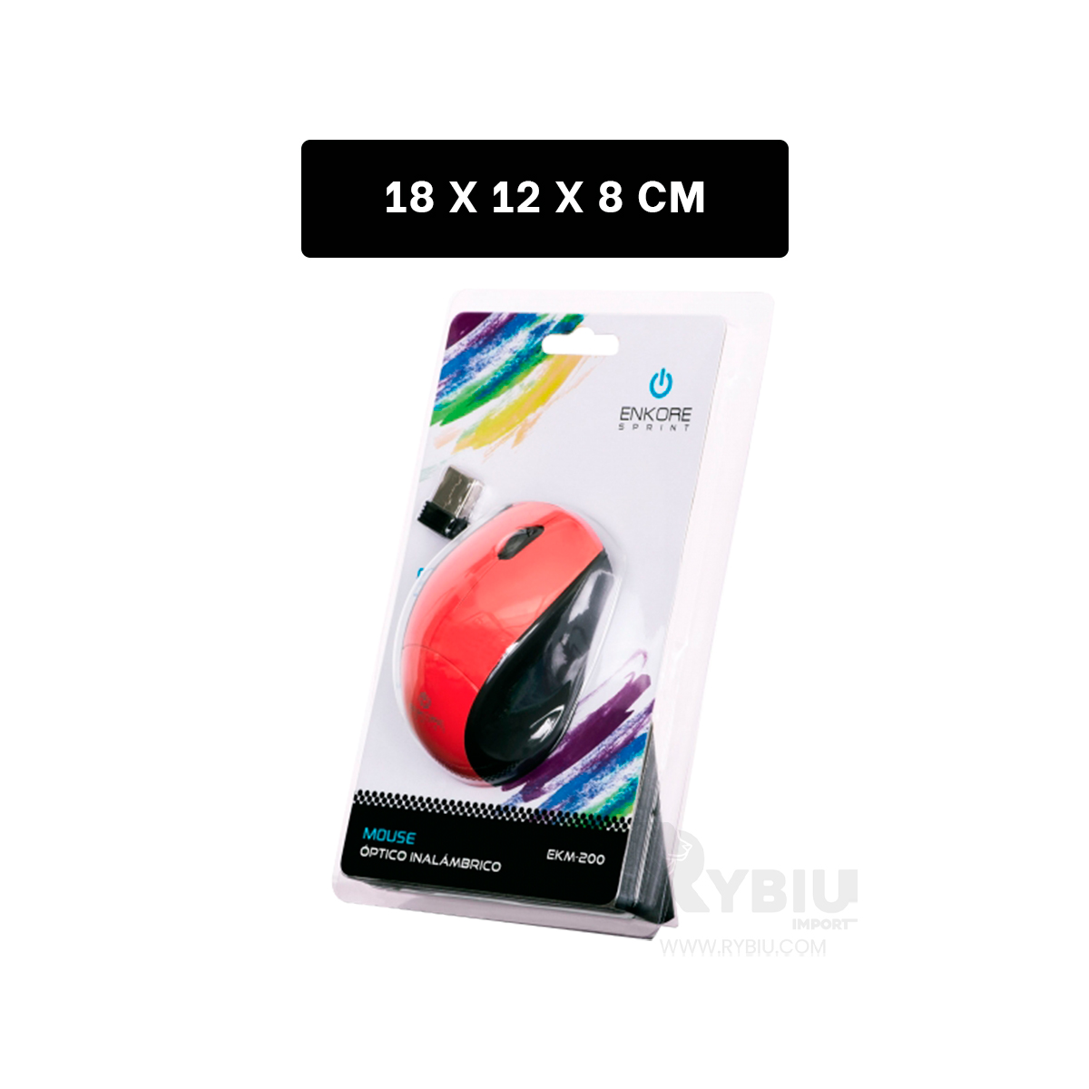 PUNTERO INALÁMBRICO RYBIU SOFISTICADO EKM200 ROJO + ENVOLTORIO REGALO - 5
