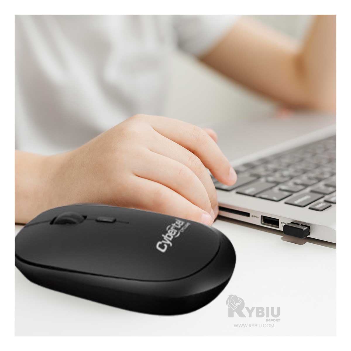 MOUSE INALÁMBRICO RYBIU EFICIENTE SETUP M500-3M NEGRO + PAPEL REGALO - 3
