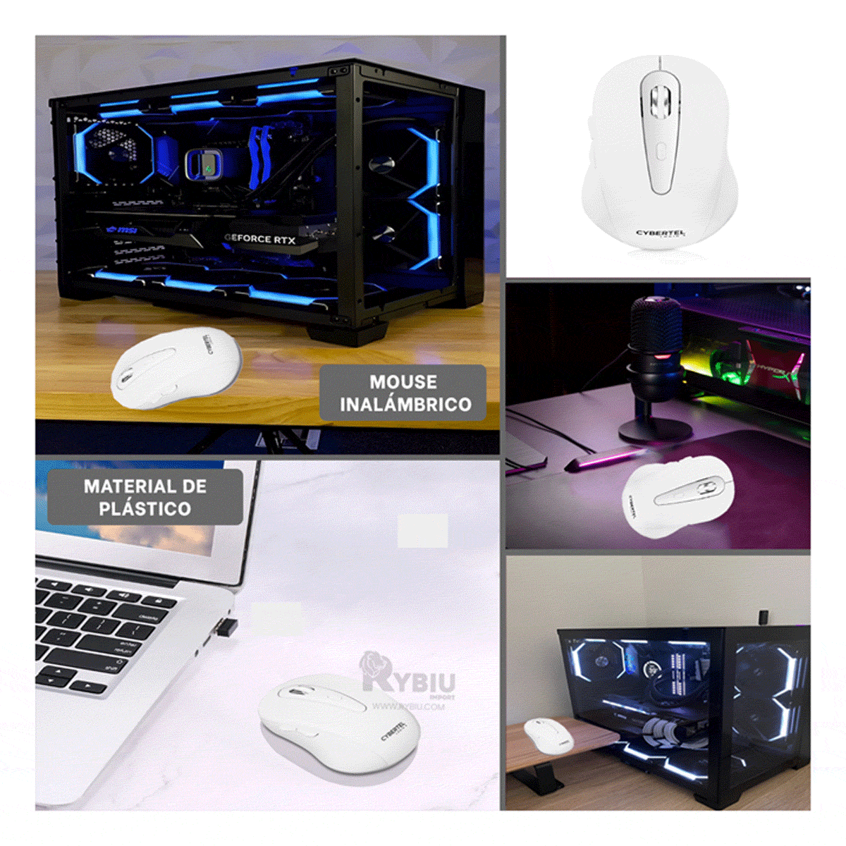 PUNTERO INALÁMBRICO RYBIU ELECTRÓNICO Y LIGERO M307 BLANCO + REGALO AGENDITA - 4