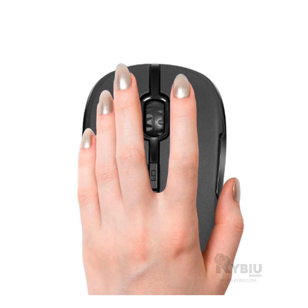 RATÓN INALÁMBRICO RYBIU DISEÑO MODERNO M700X NEGRO + REGALO AGENDITA - 1