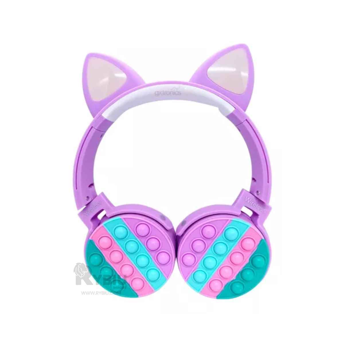 HEADPHONES RYBIU INALÁMBRICO MINIMALISTAS EN COLOR LILA + GIFT STICKERS - 2