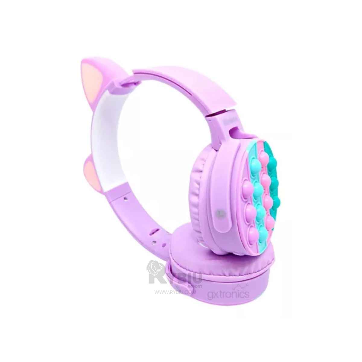 HEADPHONES RYBIU INALÁMBRICO CON FORMA ANIMAL EN LILA + REGALO AGENDITA - 1