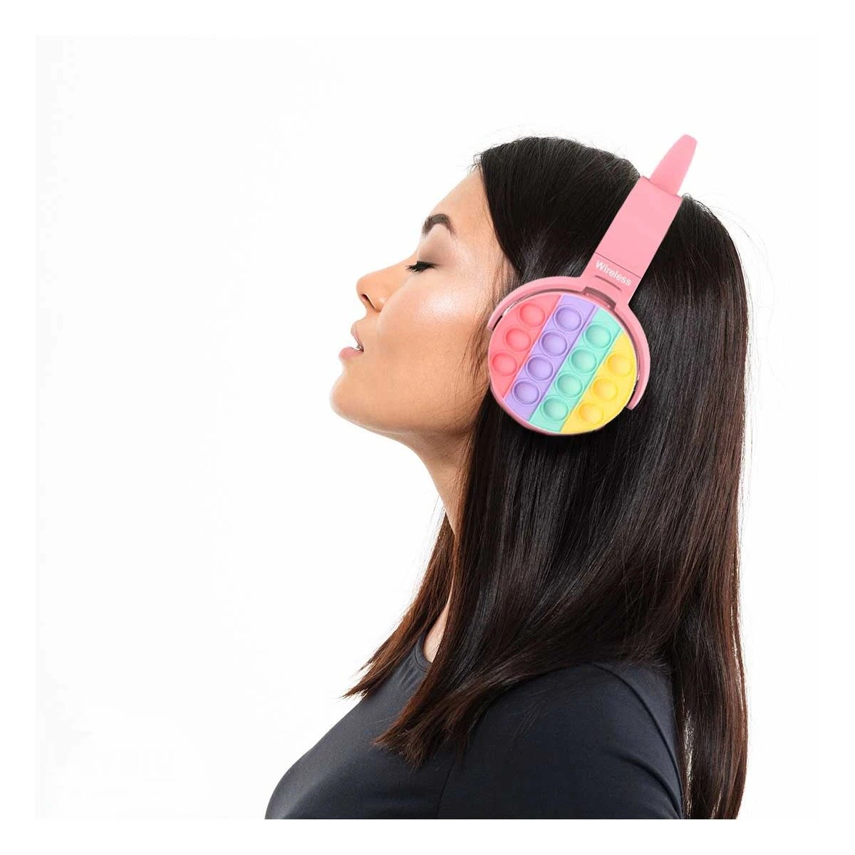 AURICULARES RYBIU INALÁMBRICO GATITO ROSADO + LIGAS REGALO - 3