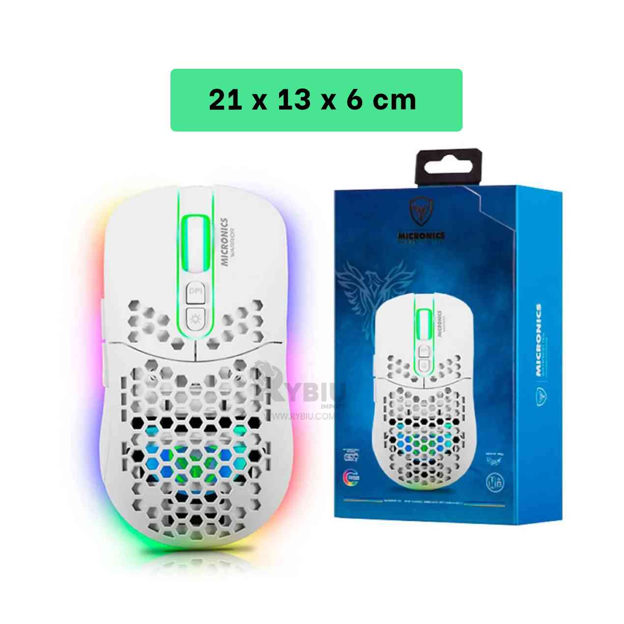 MOUSE GAMER INALÁMBRICO RYBIU GM828RX BLANCO CURSOR ORDENADOR DINAMICO + BANDERITAS ADHESIVAS - 5