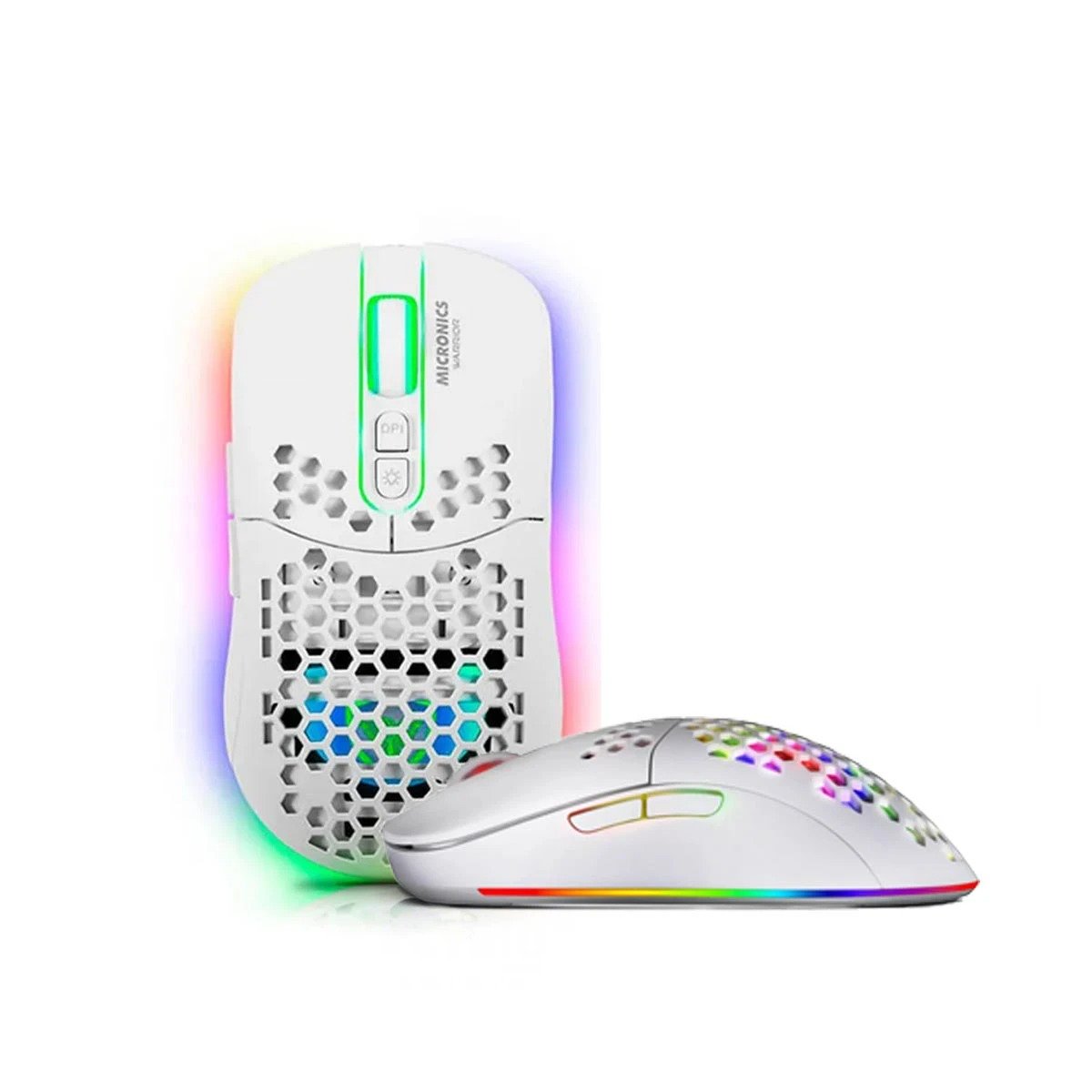 MOUSE GAMER INALÁMBRICO RYBIU GM828RX BLANCO CURSOR FUNCIONAL ORDENADOR + LIGAS REGALO - 3