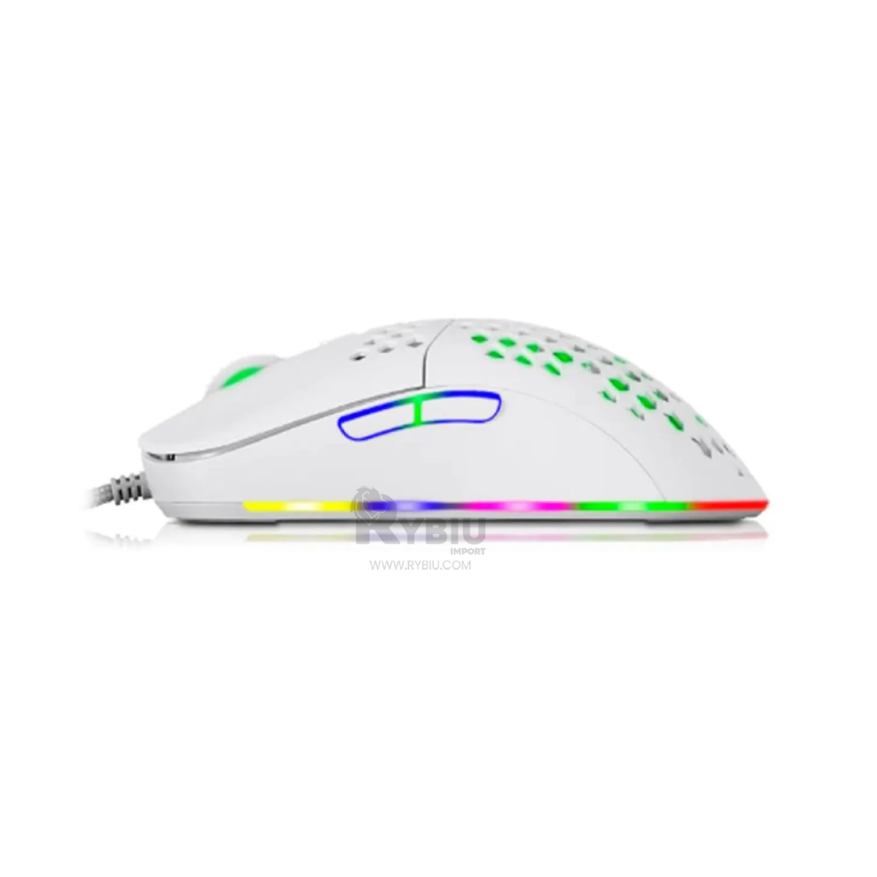 MOUSE GAMER INALÁMBRICO RYBIU GM828RX BLANCO RATON EFICIENTE SENSIBILIDAD + REGALO AGENDITA - 2