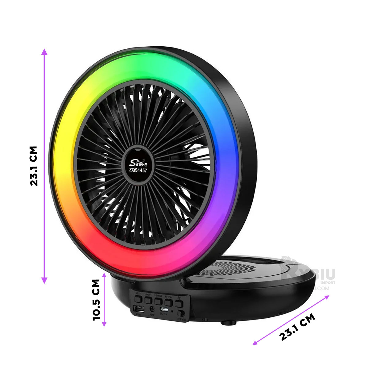 PARLANTE PORTATIL RYBIU TE29439 PRACTICO COLOR NEGRO + PAPEL REGALO - 5