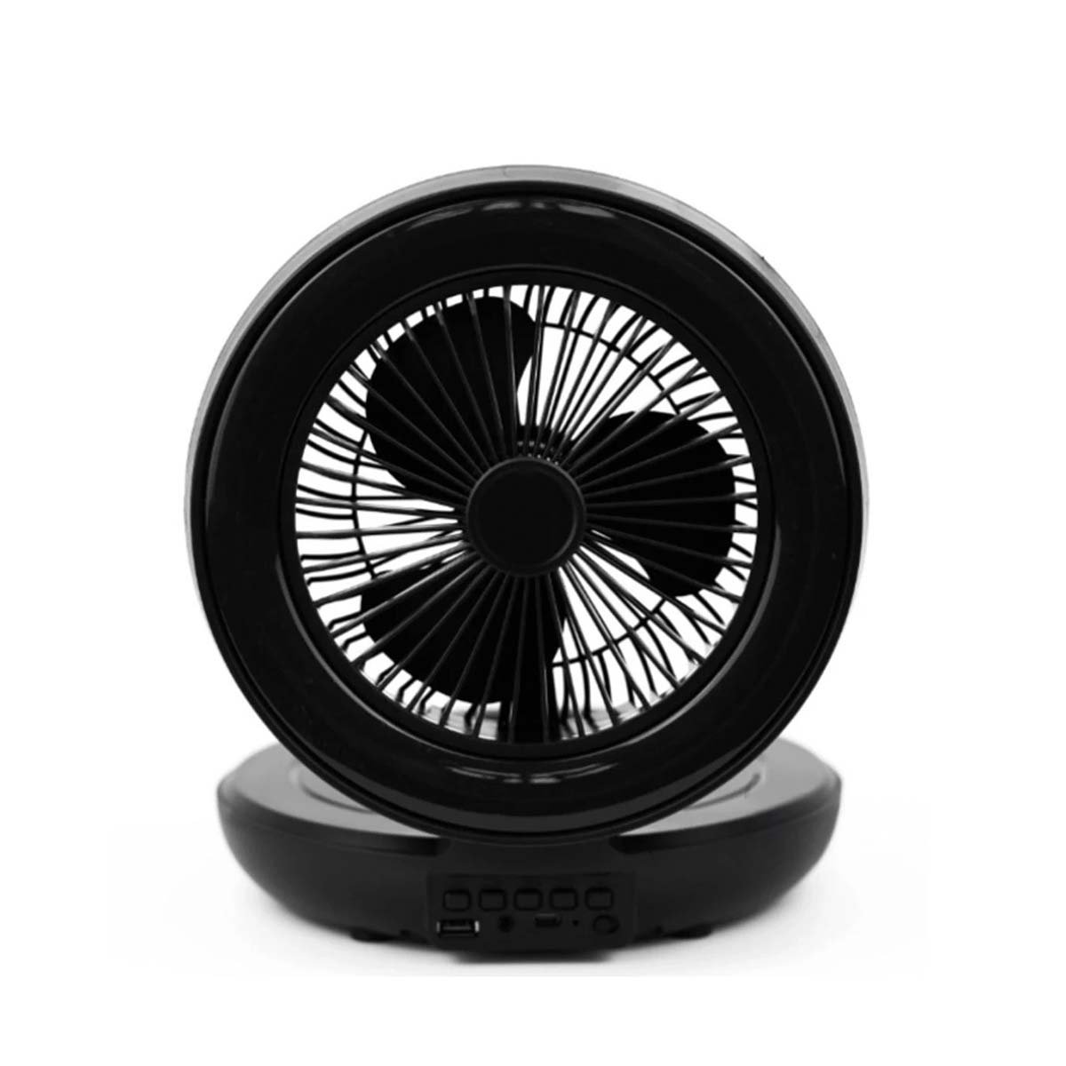 PARLANTE VENTILADOR PORTATIL RYBIU TE29439 BOCINA FNCIONAL TONO NEGRO + LIGAS REGALO - 3