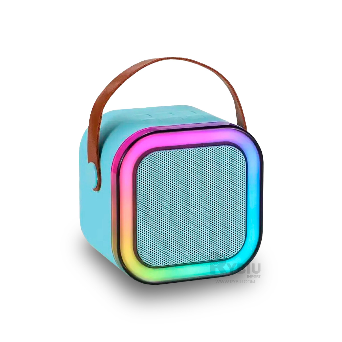 PARLANTE BLUETOOTH RYBIU K12 MINI ALTAVOZ MICROFONO CELESTE + REGALO LIGAS PEINAR - 4