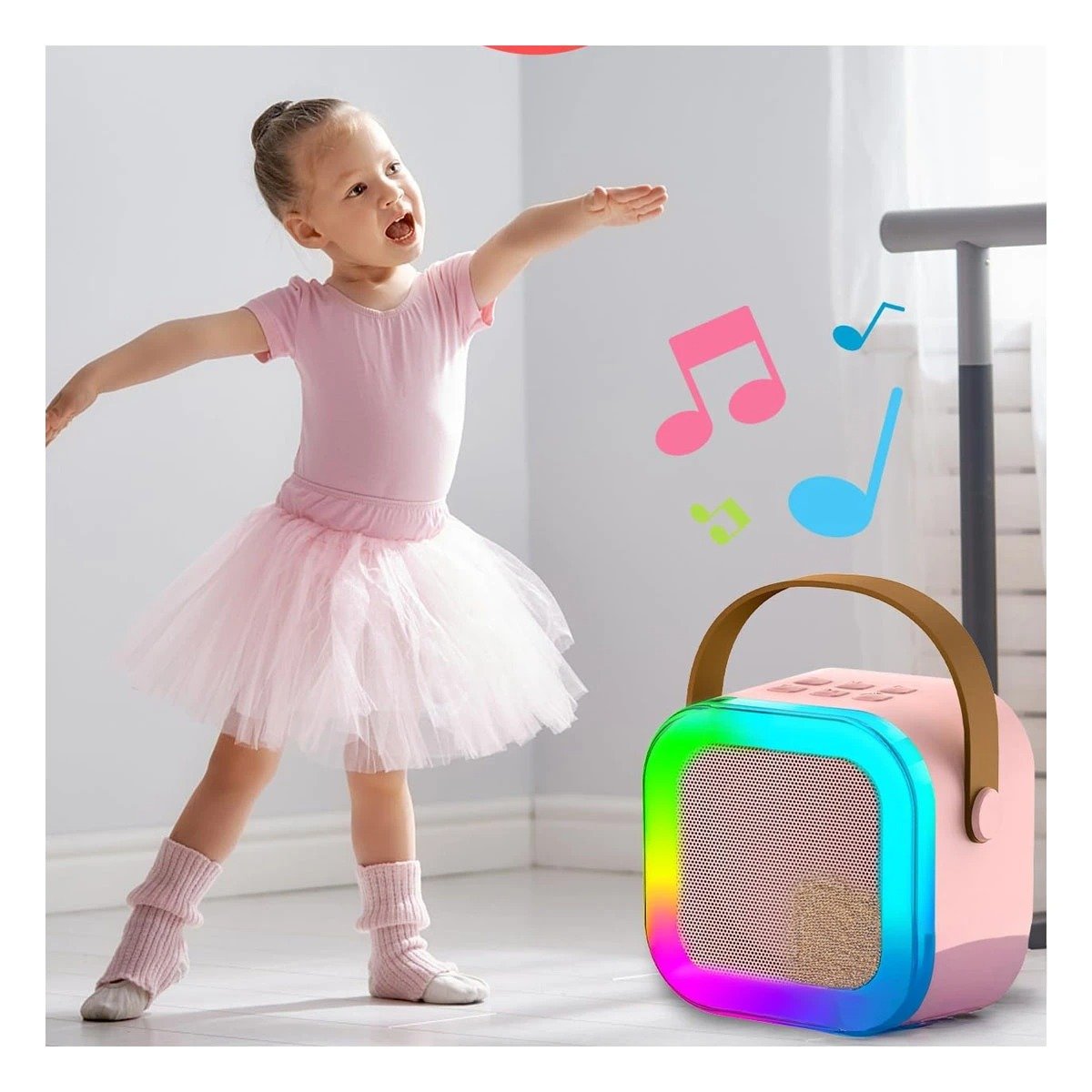 PARLANTE BLUETOOTH RYBIU K12 MINI ALTAVOZ COMPACTO ROSADO + LIGAS REGALO - 1