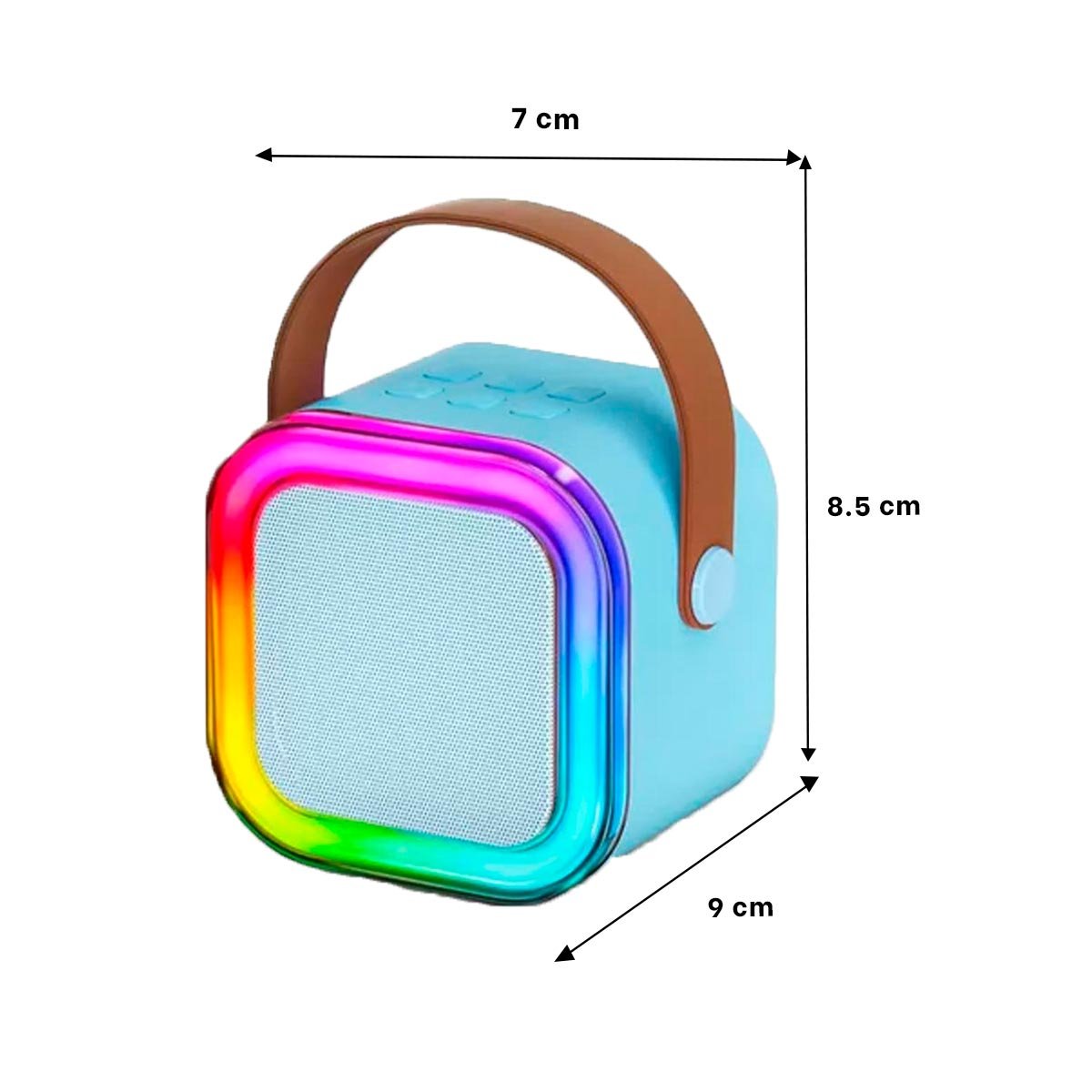 PARLANTE BLUETOOTH RYBIU K12 MINI DIFUSOR SONIDO COLOR CELESTE + POST-IT ADHESIVOS - 4
