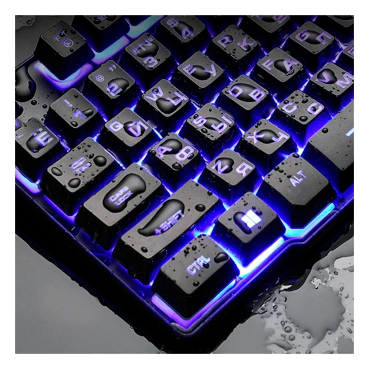 TECLADO RYBIU CON CONEXIÓN BLUETOOTH COLOR HA855C + REGALO STICKERS HA-855C KIT - 2