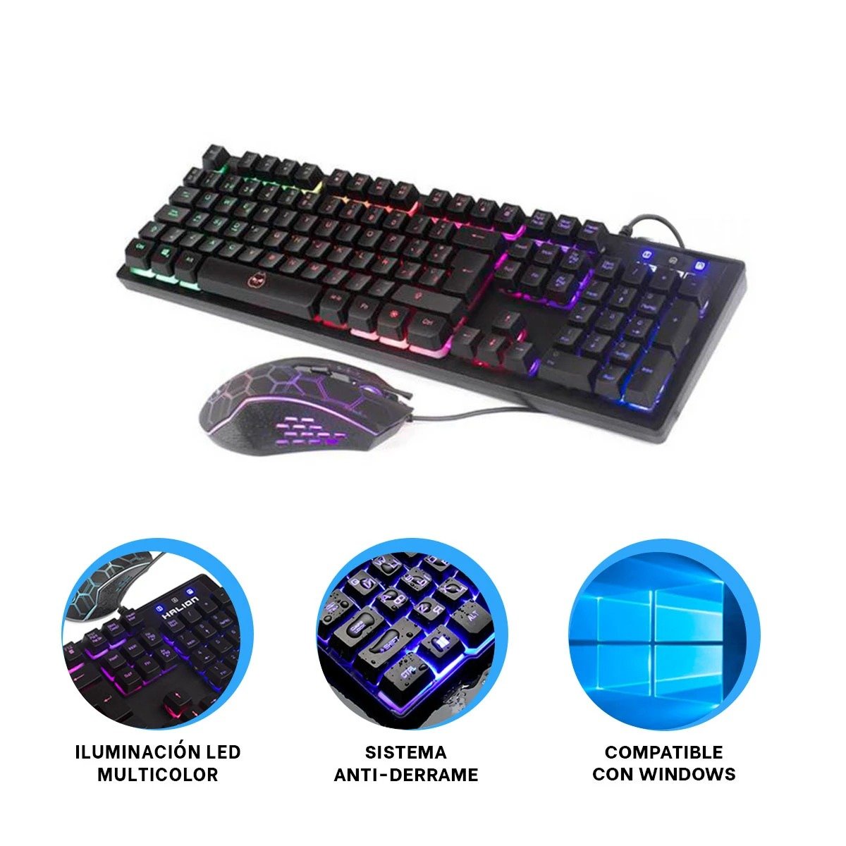 TECLADO RYBIU DISPOSITIVOS BLUETOOTH HA855C + LIGAS REGALO HA-855C PACK - 3