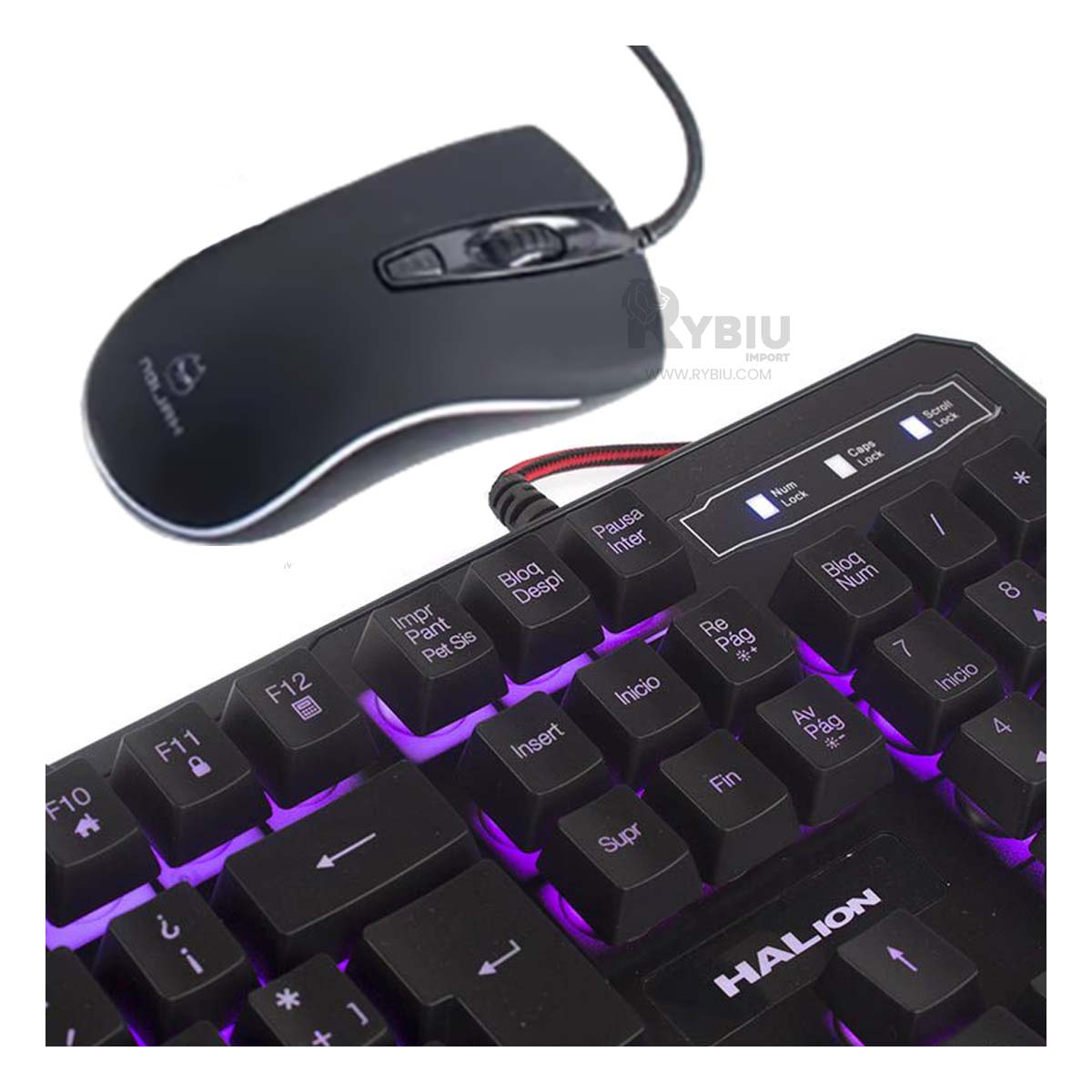 TECLADO RYBIU TECNOLÓGICO RECARGABLE HA515C + REGALO STICKERS HA-515C SET - 2