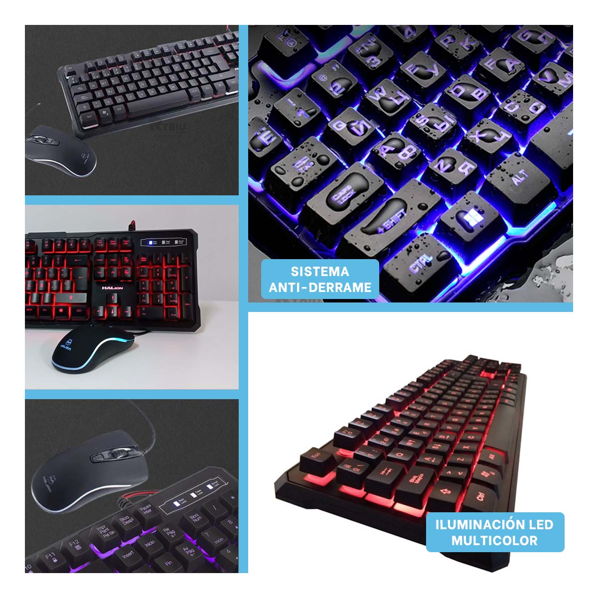 MOUSE RYBIU GAMERS Y TECLADO HA515C + REGALO AGENDITA HA-515C SET - 4