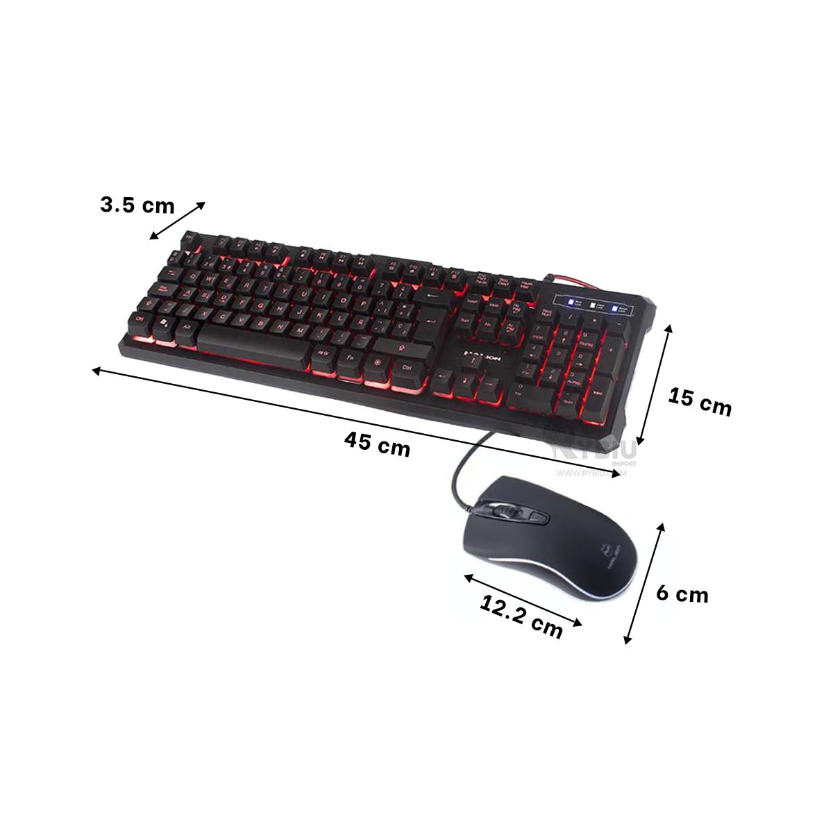 MOUSE RYBIU GAMERS Y TECLADO HA515C + REGALO AGENDITA HA-515C SET - 5