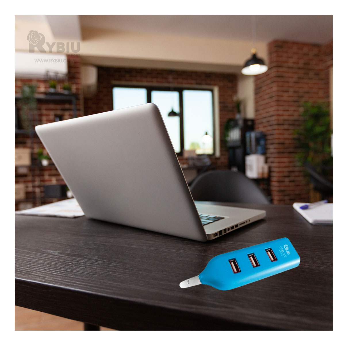 EXTENSION DE 1M PARA USB 2.0 4 PUERTOS RYBIU EN TURQUEZA + GIFT STICKERS - 2